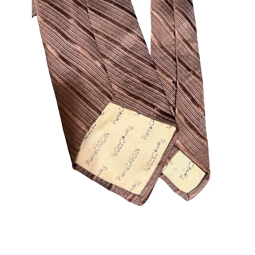 Vintage Pierre Cardin Men's Brown Striped Necktie